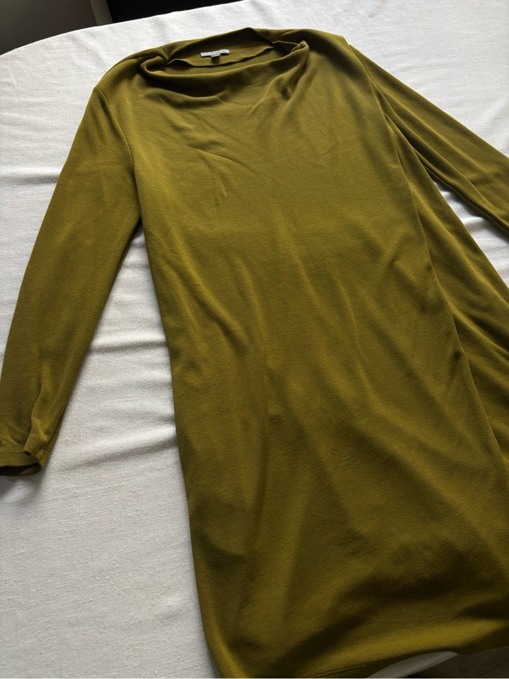 COS Olive Knitted Mock Neck Mini Dress Size M | Minimalist - Picture 3 of 7